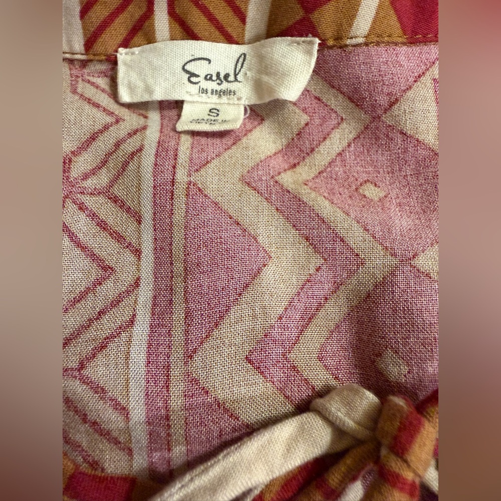 Easel Multicolor Bohemian Long Sleeve Dress - Picture 7 of 7